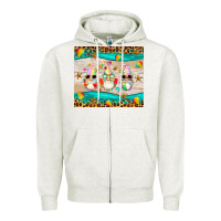 Oatmeal Heather summer gnomes Zipper Hoodie - Artiststas