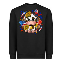 Cute Cow Fourth Of July Heavyweight Sweatshirt | Teevron