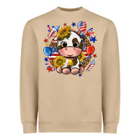 Mushroom cute cow fourth of july Heavyweight Sweatshirt - texasbilliewilder