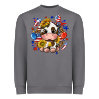 Storm cute cow fourth of july Heavyweight Sweatshirt - texasbilliewilder