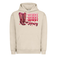 Pigment French Oak howdy howdy howdy honey with cowgirl boots Urban Hoodie - RanaPortraitStore