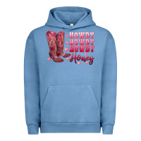 Pigment Pebble Blue howdy howdy howdy honey with cowgirl boots Urban Hoodie - RanaPortraitStore