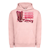 Pigment Salmon howdy howdy howdy honey with cowgirl boots Urban Hoodie - RanaPortraitStore