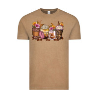 Vintage Coffee leopard rose glitter flowers coffee cups Vintage Tee - Zillion Design Studio