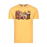 Vintage Mustard leopard rose glitter flowers coffee cups Vintage Tee - Zillion Design Studio