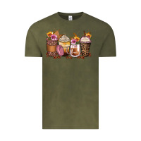 Vintage Olive leopard rose glitter flowers coffee cups Vintage Tee - Zillion Design Studio