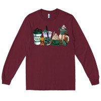 Burgundy hunter green hockey coffee cups Long Sleeve Tee - AdoDesignShop