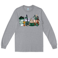 Heather Grey hunter green hockey coffee cups Long Sleeve Tee - AdoDesignShop