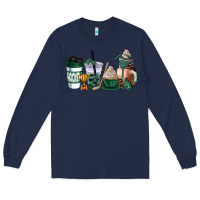 Navy hunter green hockey coffee cups Long Sleeve Tee - AdoDesignShop