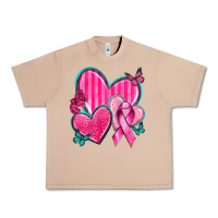 Burro Breast Cancer Hearts Urban Heavy Tee - texasbilliewilder