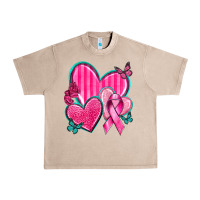 French Oak Breast Cancer Hearts Urban Heavy Tee - texasbilliewilder