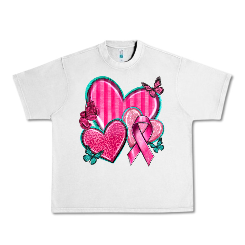 Breast Cancer Hearts Urban Heavy Tee by texasbilliewilder | Teevron