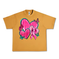 Peanut Butter Breast Cancer Hearts Urban Heavy Tee - texasbilliewilder
