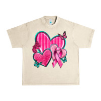 Sandshell Breast Cancer Hearts Urban Heavy Tee - texasbilliewilder