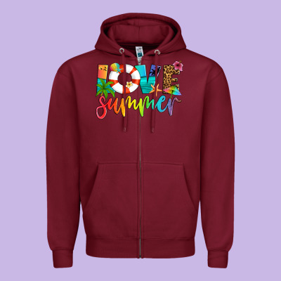 Love Summer Zipper Hoodie Designed By Artiststas