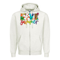 Oatmeal Heather love summer Zipper Hoodie - Artiststas