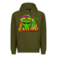 Army Green Gaylien LGBTQ Pride Premium Hoodie - BundleAndBundleShop