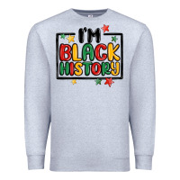 Heather Grey i'm black history Premium Sweatshirt - MaliasSmallBusiness