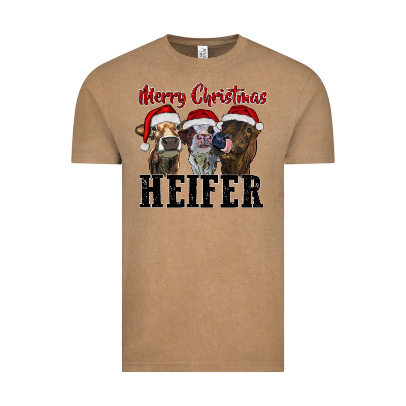 Merry Christmas Heifer Vintage Tee by RanaPortraitStore | Teevron