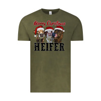 Vintage Olive merry christmas heifer Vintage Tee - RanaPortraitStore