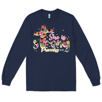 Navy she is strong proverbs 31 25 Long Sleeve Tee - JahusDesignShop