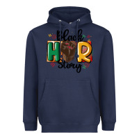 Navy black story Heavyweight Hoodie - MaliasSmallBusiness