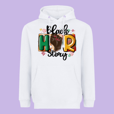 Black Story Heavyweight Hoodie Designed By Maliassmallbusiness