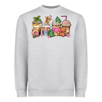 Heather Grey pink gingerbread coffee cups Heavyweight Sweatshirt - Zillion Design Studio