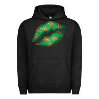 Pigment Black St. Patricks Day Green Lips Urban Hoodie - Bettercallsaul
