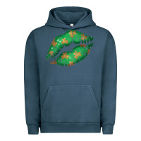 Pigment Midnight Navy St. Patricks Day Green Lips Urban Hoodie - Bettercallsaul