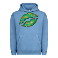 Pigment Pebble Blue St. Patricks Day Green Lips Urban Hoodie - Bettercallsaul