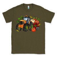 Army Green fall tractor with pumpkin Classic Tee - AdoDesignShop
