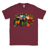 Burgundy fall tractor with pumpkin Classic Tee - AdoDesignShop