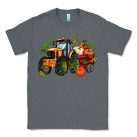 Charcoal Heather fall tractor with pumpkin Classic Tee - AdoDesignShop