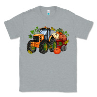 Heather Grey fall tractor with pumpkin Classic Tee - AdoDesignShop