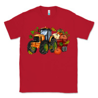 Red fall tractor with pumpkin Classic Tee - AdoDesignShop