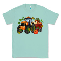 Seafoam fall tractor with pumpkin Classic Tee - AdoDesignShop
