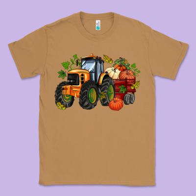 Fall Tractor With Pumpkin Classic Tee Designed By Adodesignshop