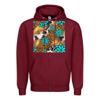 Burgundy western turquoise gemstone seamless pattern Zipper Hoodie - BundleAndBundleShop