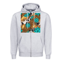 Heather Grey western turquoise gemstone seamless pattern Zipper Hoodie - BundleAndBundleShop