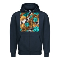 Navy western turquoise gemstone seamless pattern Zipper Hoodie - BundleAndBundleShop