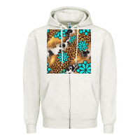 Oatmeal Heather western turquoise gemstone seamless pattern Zipper Hoodie - BundleAndBundleShop