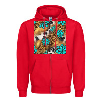 Red western turquoise gemstone seamless pattern Zipper Hoodie - BundleAndBundleShop