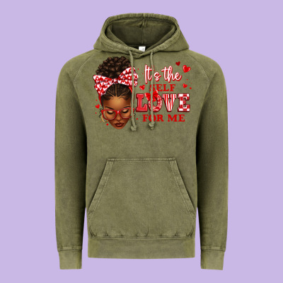 Sorority Colors Red And White It's The Self Love F Vintage Hoodie Designed By Texasbilliewilder