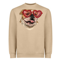 Mushroom english bulldog with love glass Heavyweight Sweatshirt - RanaPortraitStore