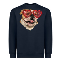 English Bulldog With Love Glass Heavyweight Sweatshirt | Teevron