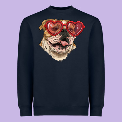 Heavyweight Sweatshirt english bulldog with love glass