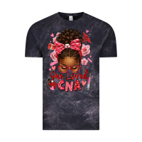 Cloud Black one loved cna afro messy bun Vintage Tee - texasbilliewilder
