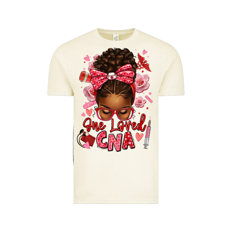 One Loved Cna Afro Messy Bun Vintage Tee by texasbilliewilder | Teevron