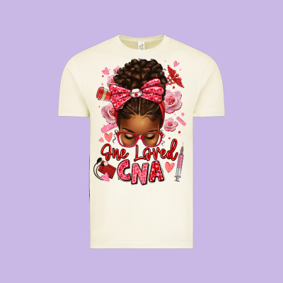 One Loved Cna Afro Messy Bun Vintage Tee Designed By Texasbilliewilder